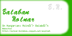 balaban molnar business card